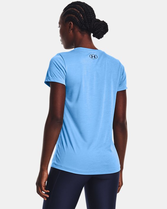 Women's UA Velocity Twist V-Neck Short Sleeve, Blue, pdpMainDesktop image number 1